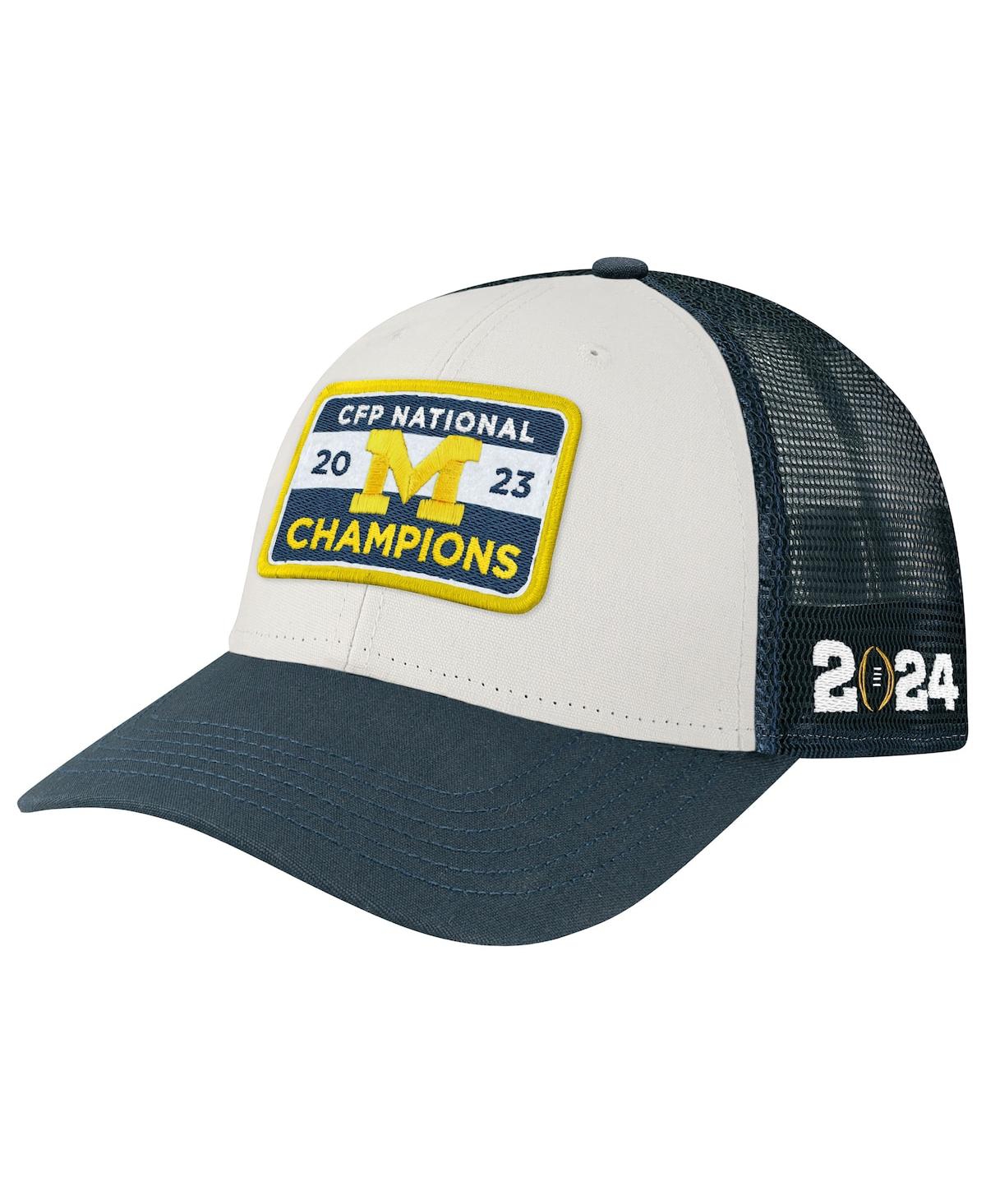 Men's Legacy Athletic White, Navy Michigan Wolverines College Football Playoff 2023 National Champions Lo-Pro Snapback Adjustable Hat - White, Navy