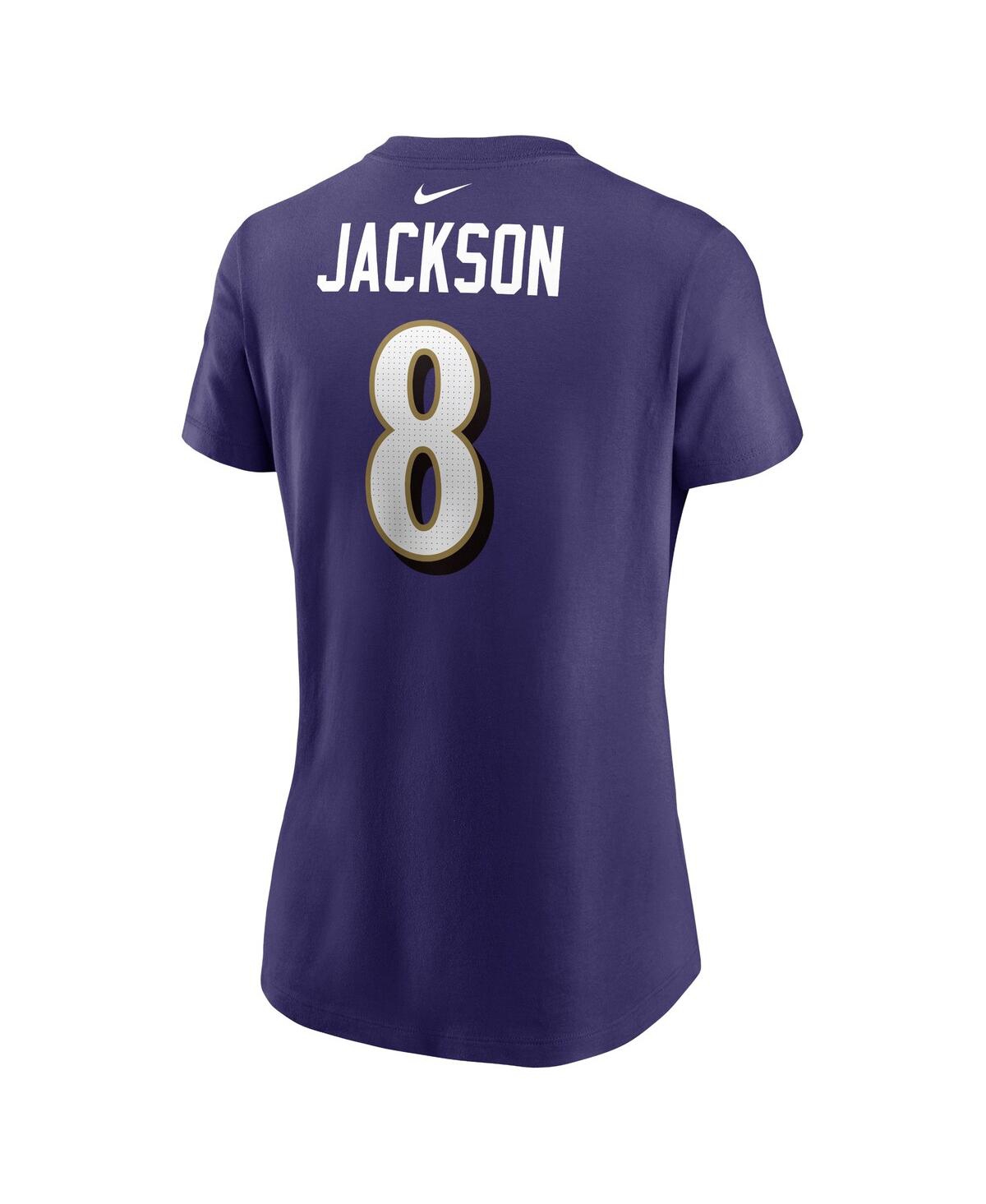 Shop Nike Women's  Lamar Jackson Purple Baltimore Ravens Player Name And Number T-shirt
