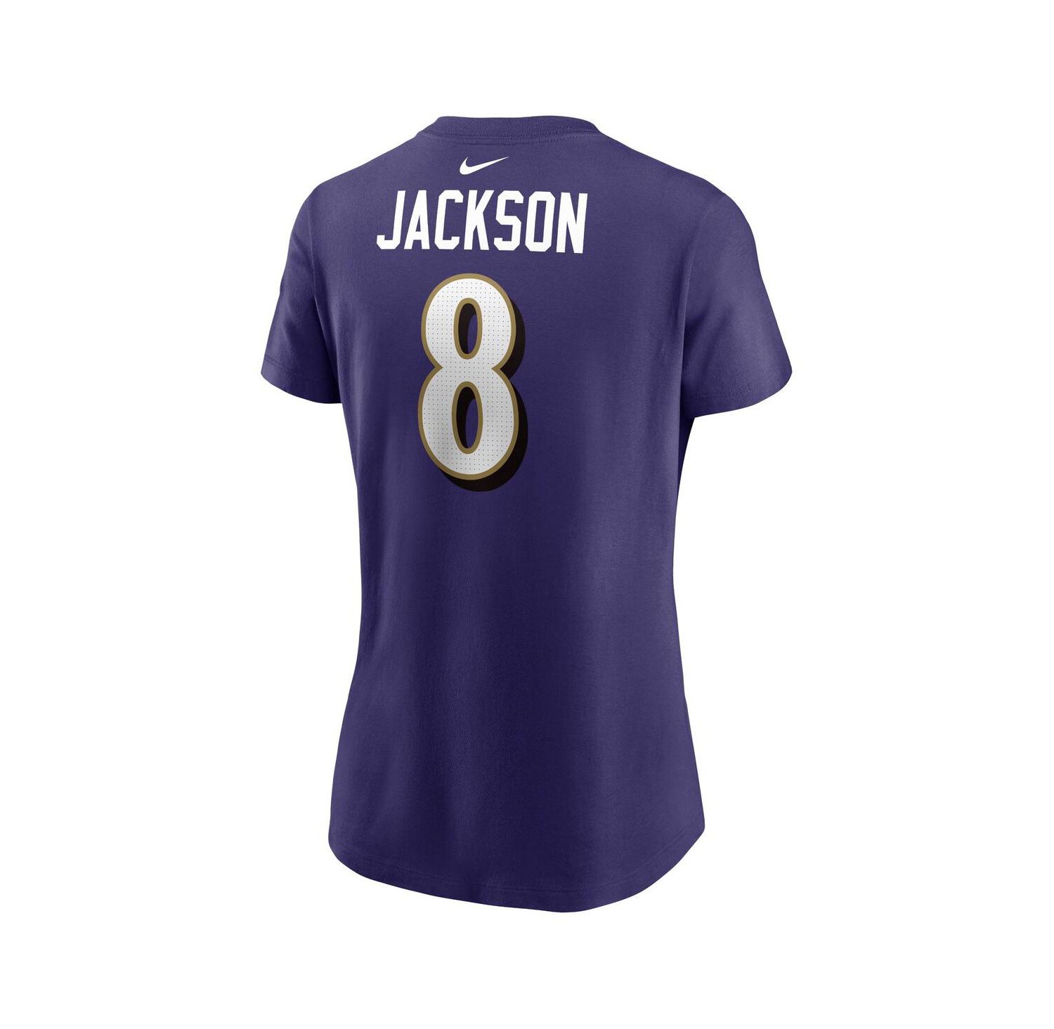 Women's Lamar Jackson Purple Baltimore Ravens Player Name and Number T-shirt