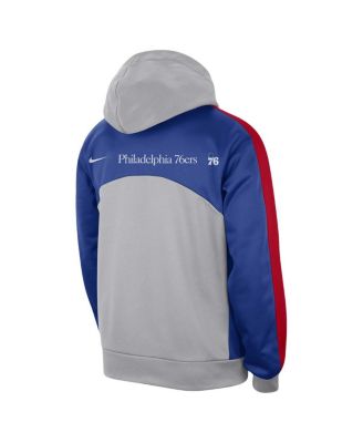 Men's Gray, Royal Philadelphia 76ers Authentic Starting Five Force Performance Pullover Hoodie