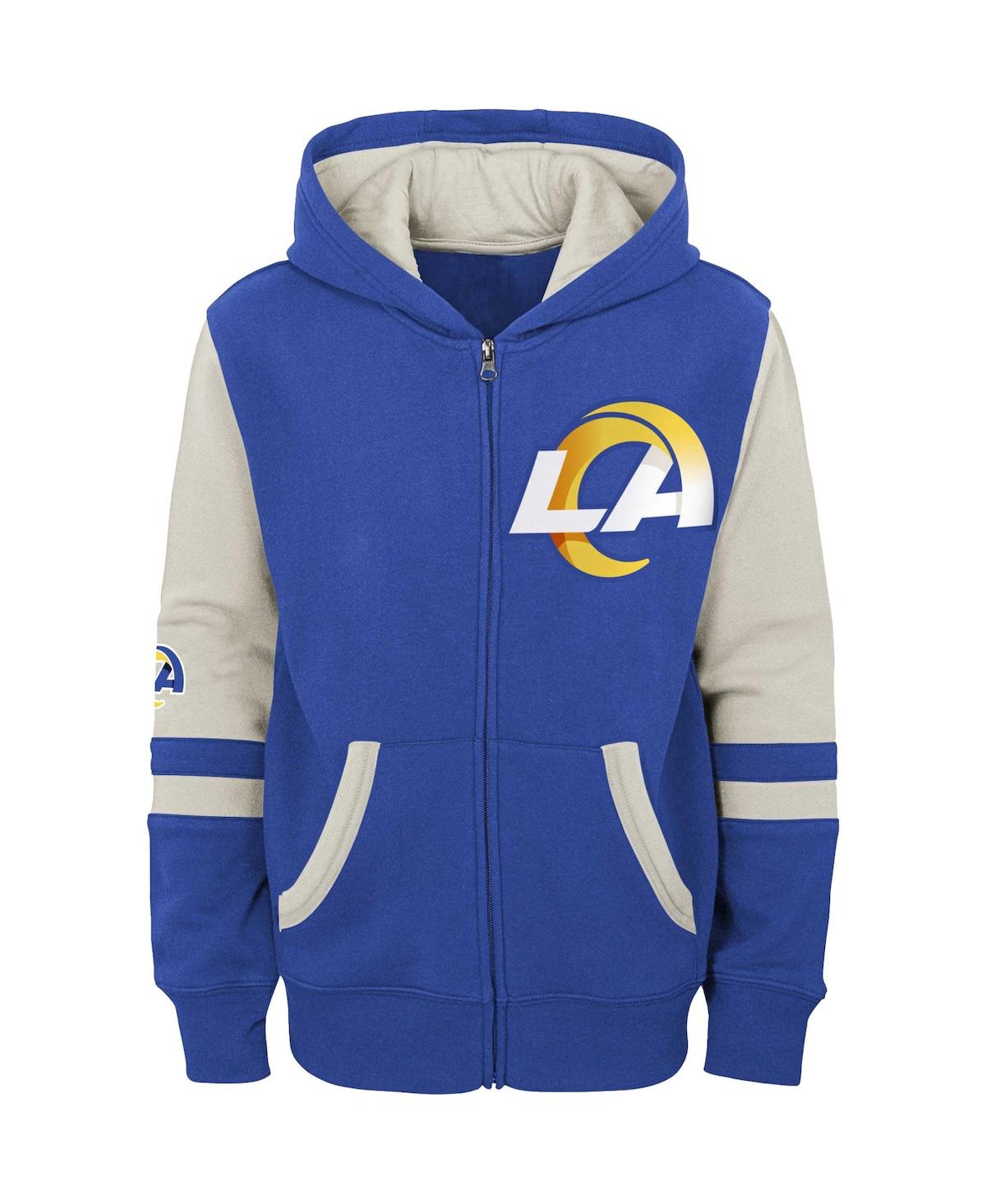 Shop Outerstuff Youth Royal Los Angeles Rams Colorblock Full-zip Hoodie