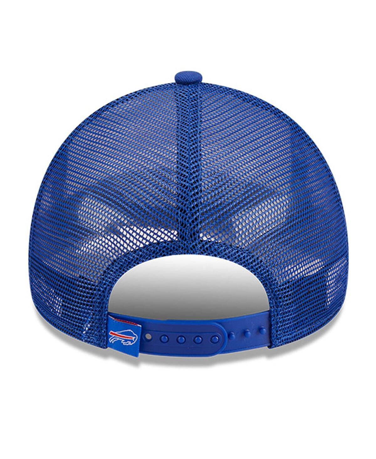 New Era Men's  White, Royal Buffalo Bills Stacked A-frame Trucker 9forty Adjustable Hat In White,royal