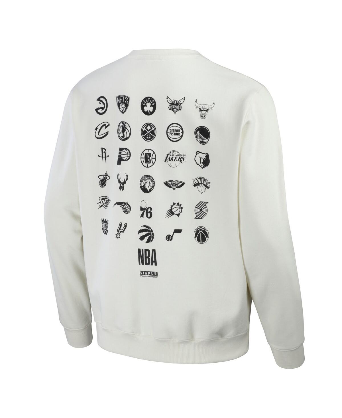 Shop Staple Men's Nba X  Cream All Teams Birds Of A Feather Crew Sweatshirt