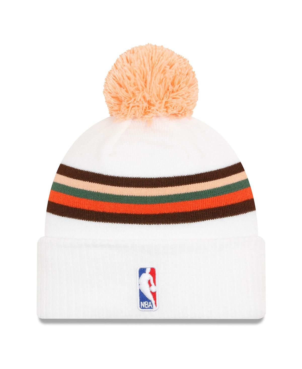 New Era Men's  White San Antonio Spurs 2023/24 City Edition Cuffed Pom Knit Hat In White