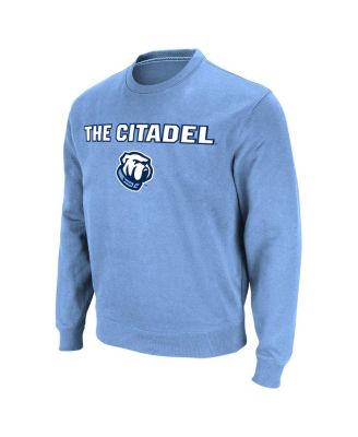 Men's Light Blue Citadel Bulldogs Arch & Logo Pullover Sweatshirt
