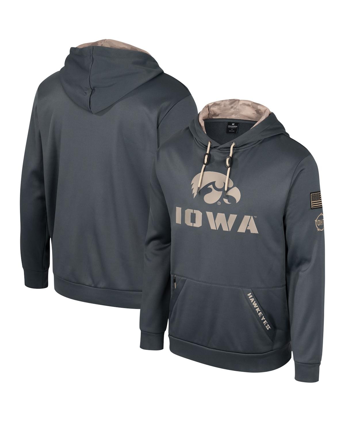 Shop Colosseum Men's  Charcoal Iowa Hawkeyes Oht Military-inspired Appreciation Pullover Hoodie