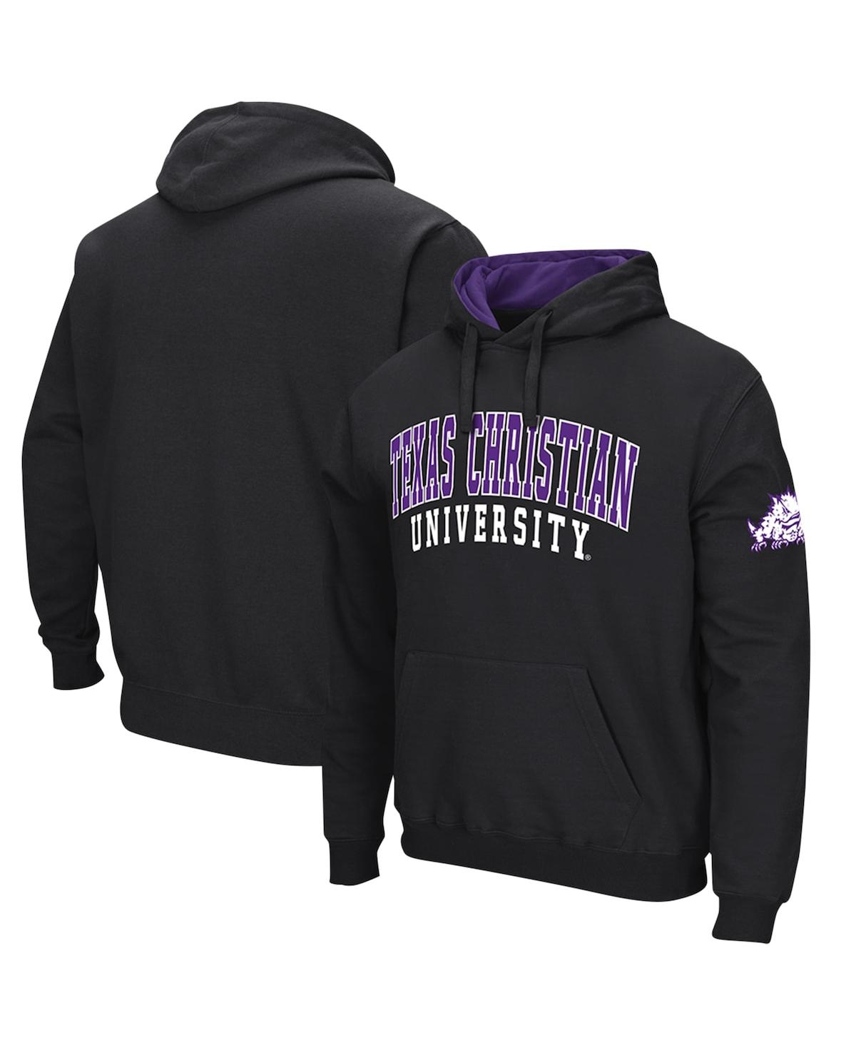 Shop Colosseum Men's  Black Tcu Horned Frogs Double Arch Pullover Hoodie