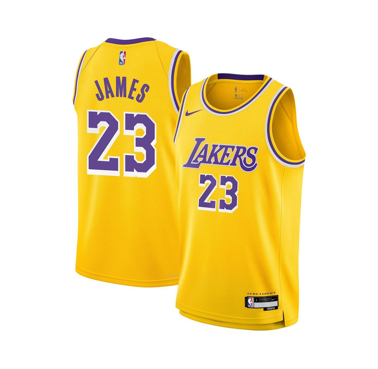 Big Boys LeBron James Gold Los Angeles Lakers Swingman Jersey - Icon Edition