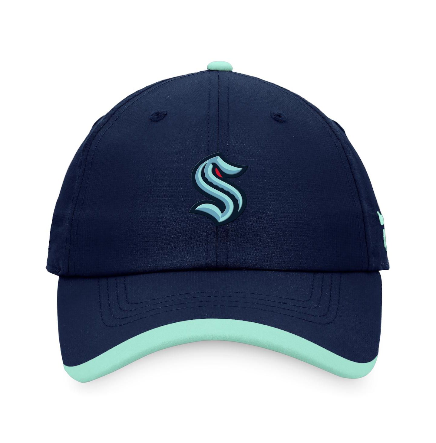 Мужская кепка Fanatics Deep Sea Blue Seattle Kraken Authentic Pro Rink Pinnacle Adjustable Hat — фото 2