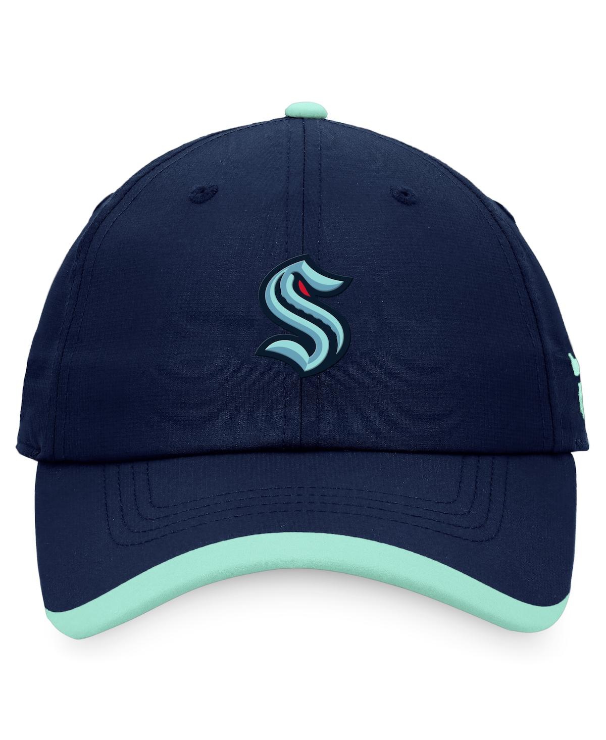 Men's FanaticsSeattle Kraken Authentic Pro Rink Pinnacle Adjustable Hat - Deep Sea Blue
