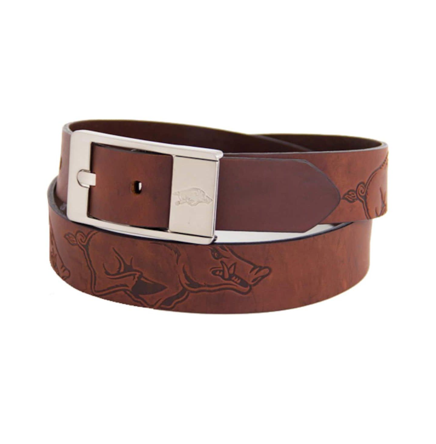 Мужской ремень Eagles Wings Arkansas Razorbacks Brandish Leather Belt - Brown — фото 1