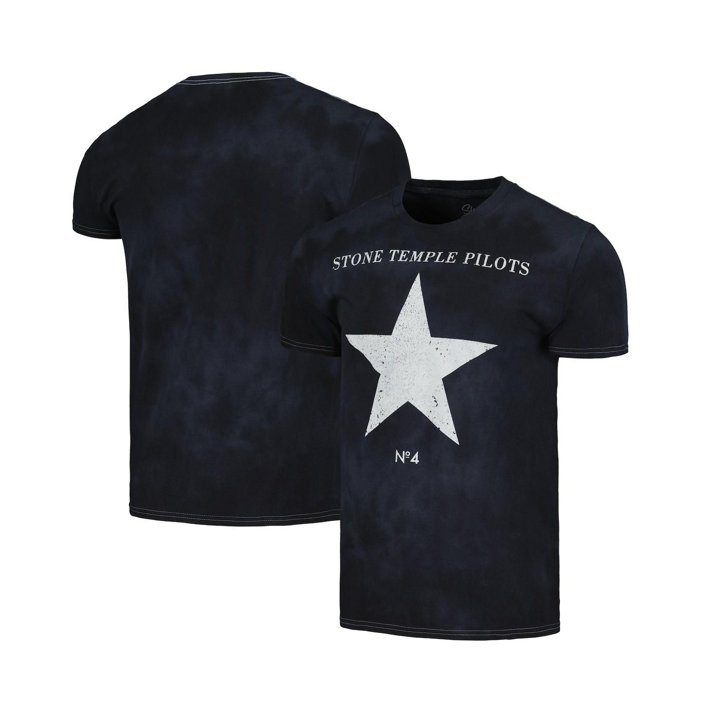 Мужская футболка Global Merch Black Distressed Stone Temple Pilots No. 4 — фото 1