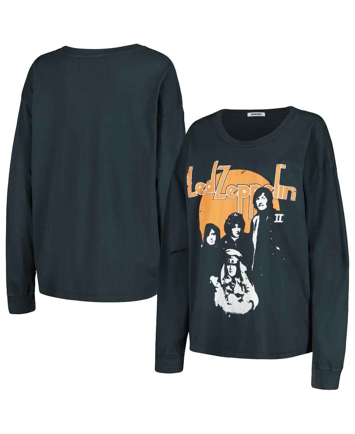 Women's Daydreamer Black Distressed Led Zeppelin Portrait Merch Long Sleeve T-shirt - Black