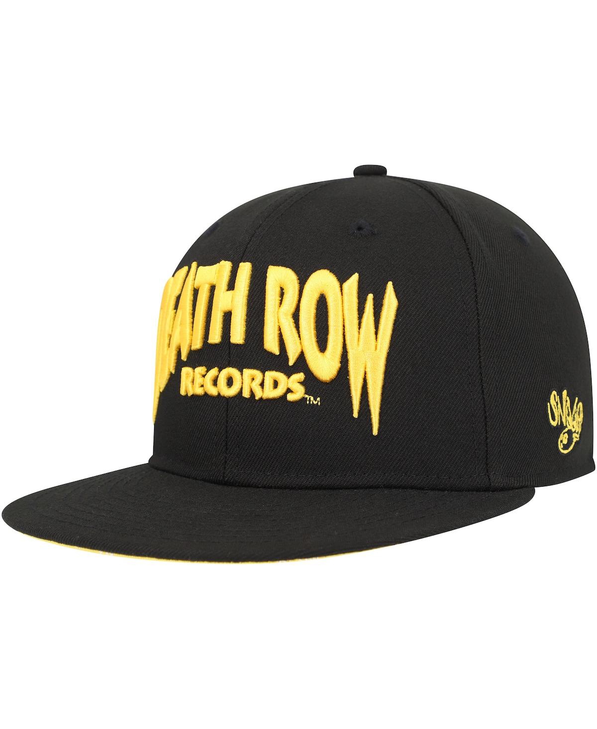 Men's Black Death Row Records Paisley Fitted Hat - Black