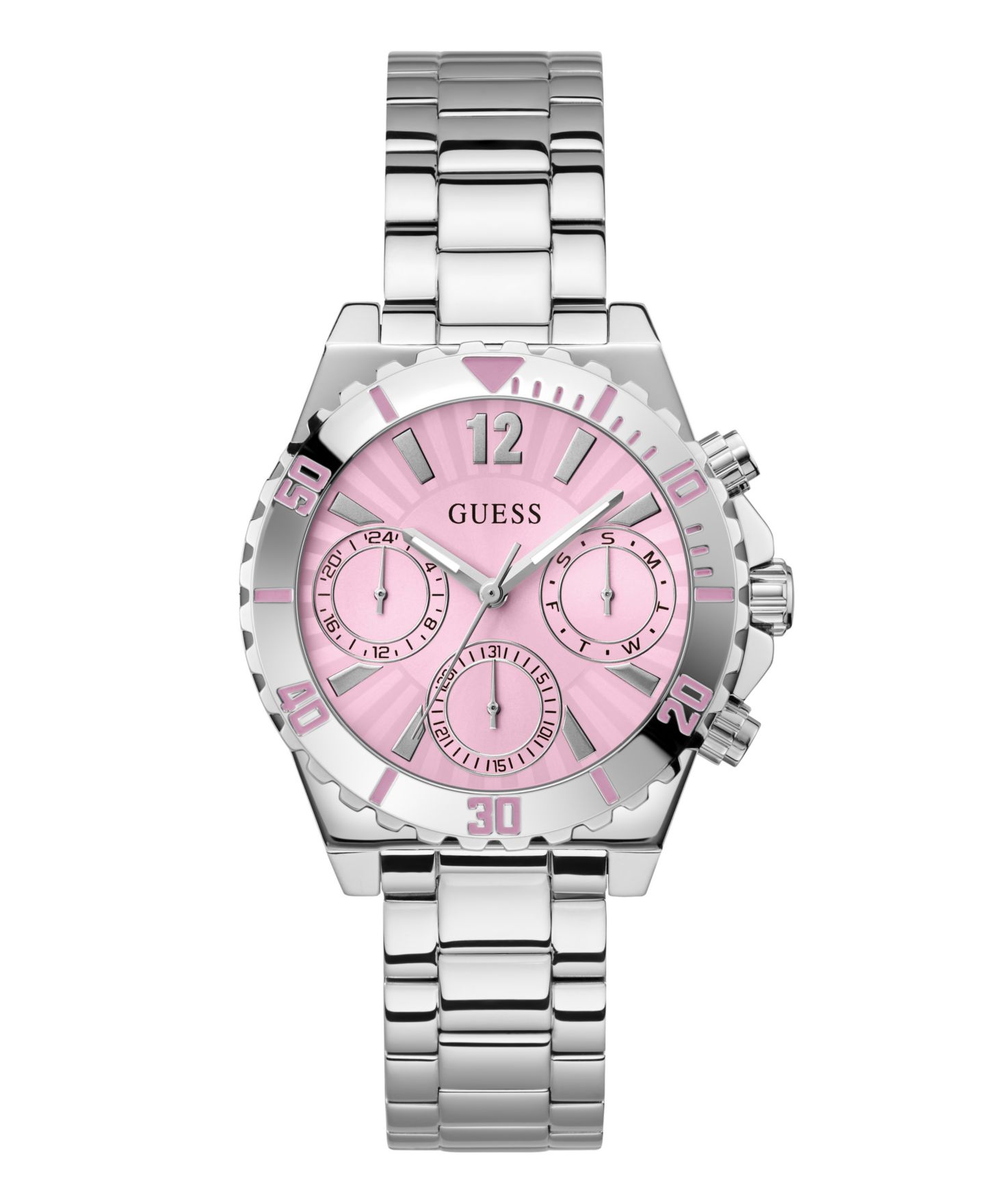 Женские часы GUESS Analog Silver-Tone Stainless Steel Watch 38mm — фото 1