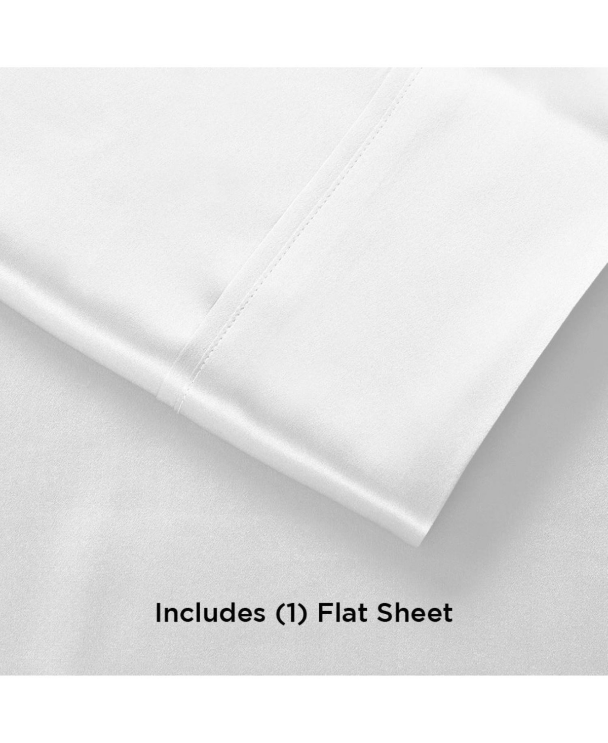 Night Satin Washable Flat Sheet, White, King
