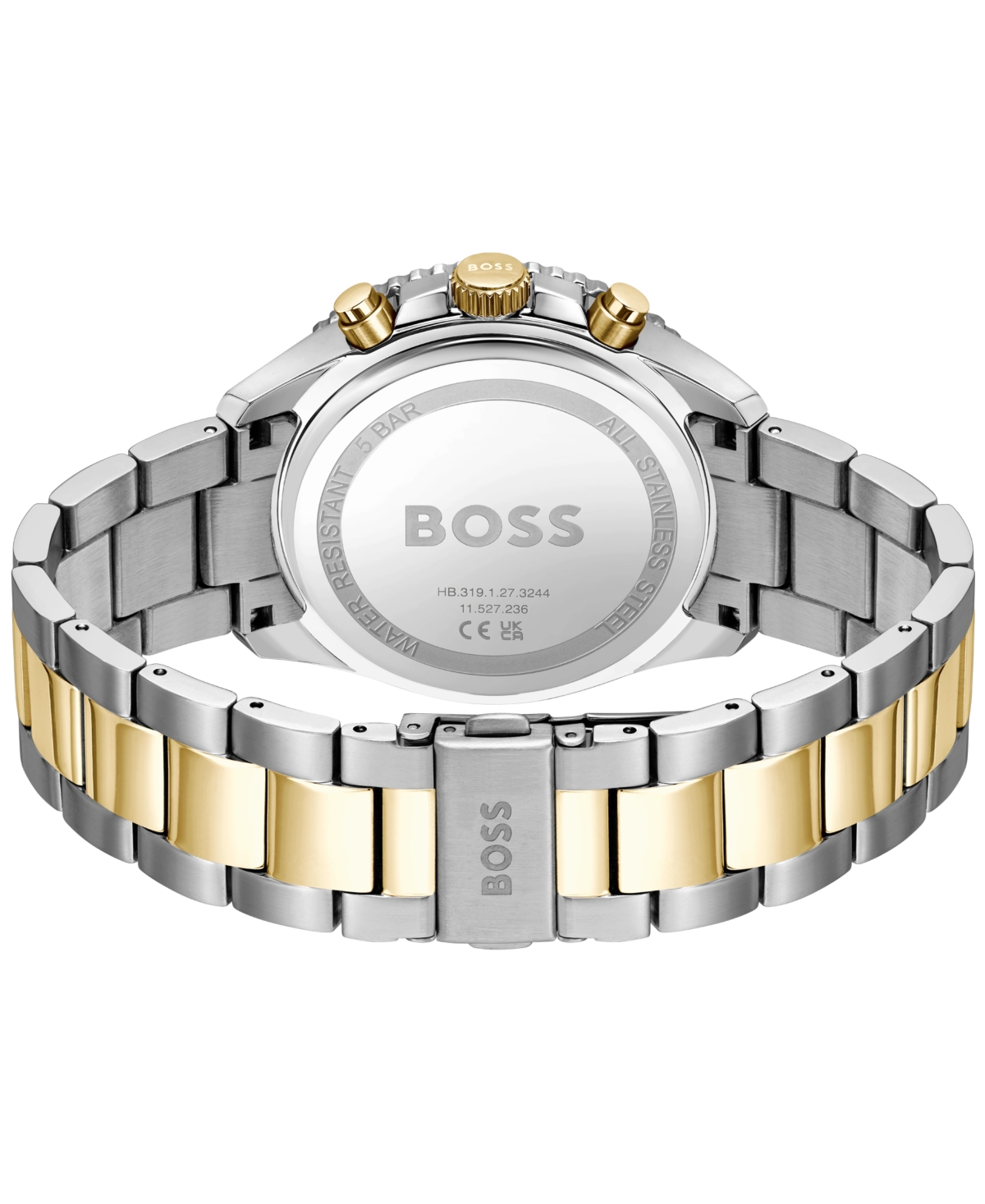 Hugo Boss Men's Runner Quartz Chrono Stainless Steel Ionic Plated Thin Gold-tone Steel Watch 44mm In Stainless Steel Ionic Plated Thin Gold S