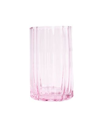 Scalloped Rim Fluted Tall Tumbler Glass, Set of 4