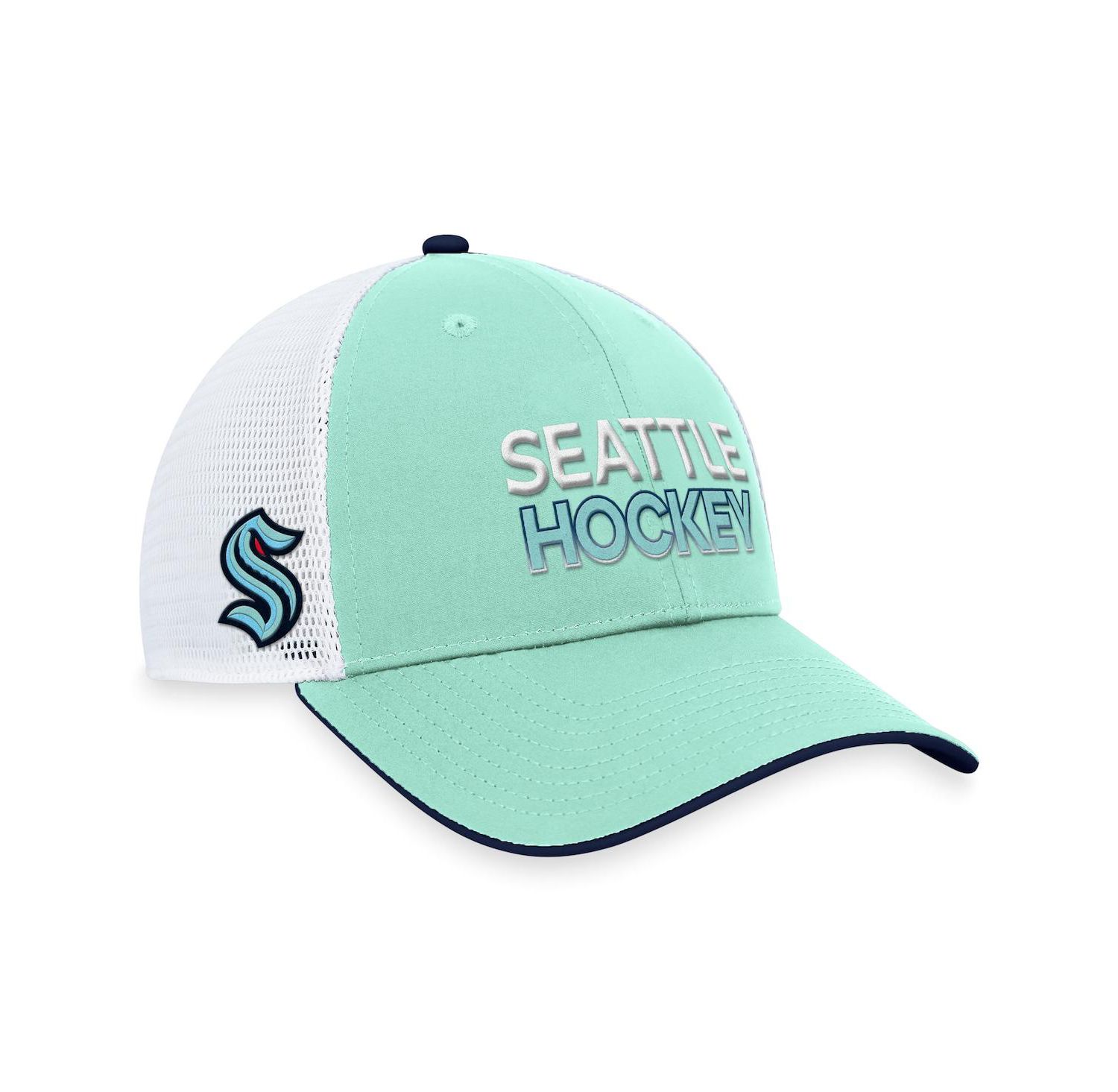Men's Light Blue Seattle Kraken Authentic Pro Rink Trucker Adjustable Hat