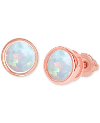 Lab-Grown Opal Bezel-Set Solitaire Stud Earrings (1/3 ct. t.w.)