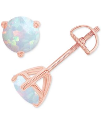 Lab-Grown Opal Round Solitaire Screw Back Stud Earrings (5/8 ct. t.w.)