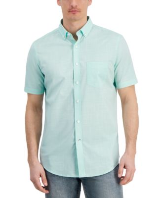 Club Room Mens Texture Check Stretch Cotton Shirt Created for Macys 3590₽
