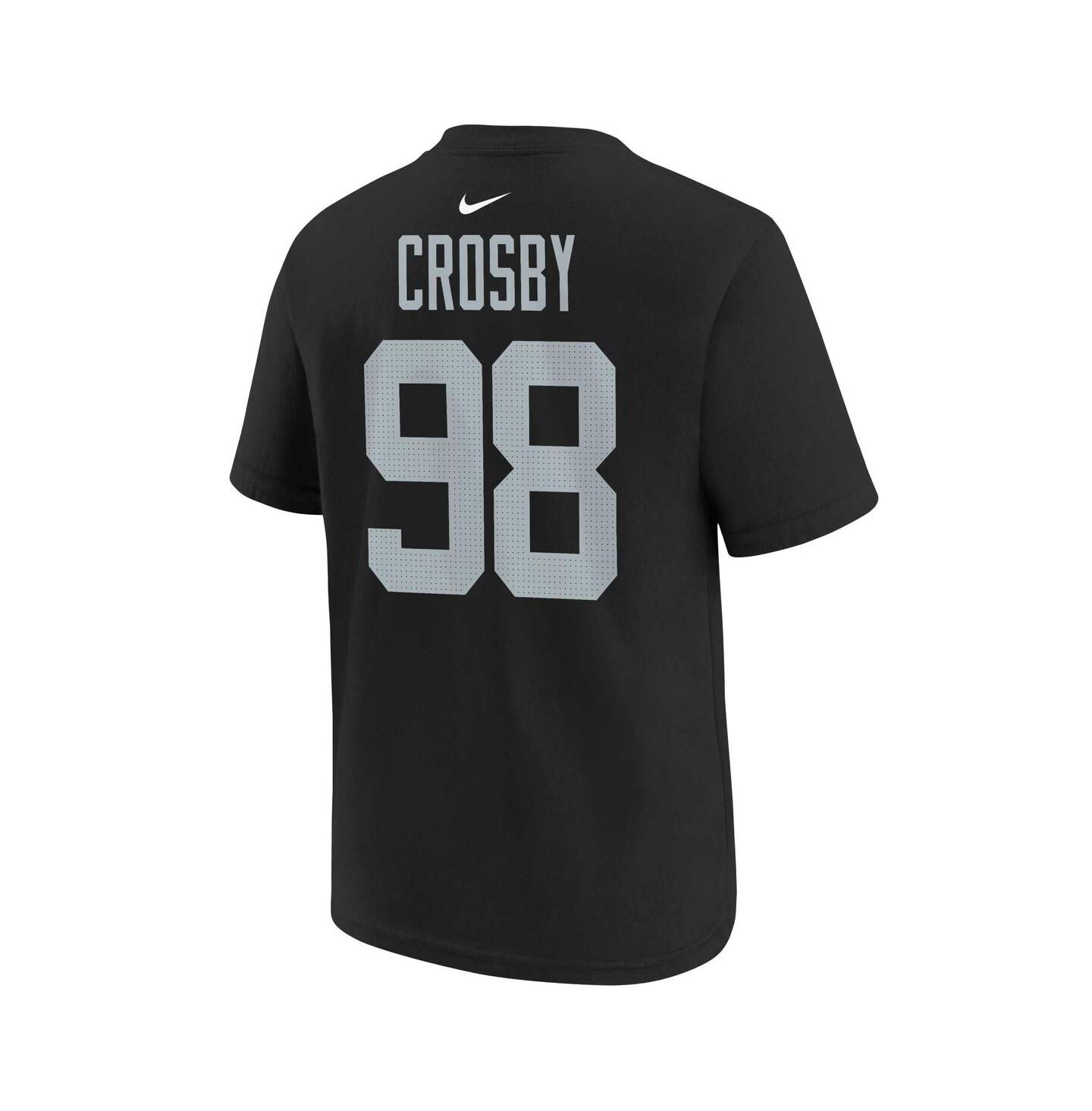 Футболка Nike Youth Maxx Crosby Black Las Vegas Raiders Player Name and Number T-shirt для девочек — фото 2