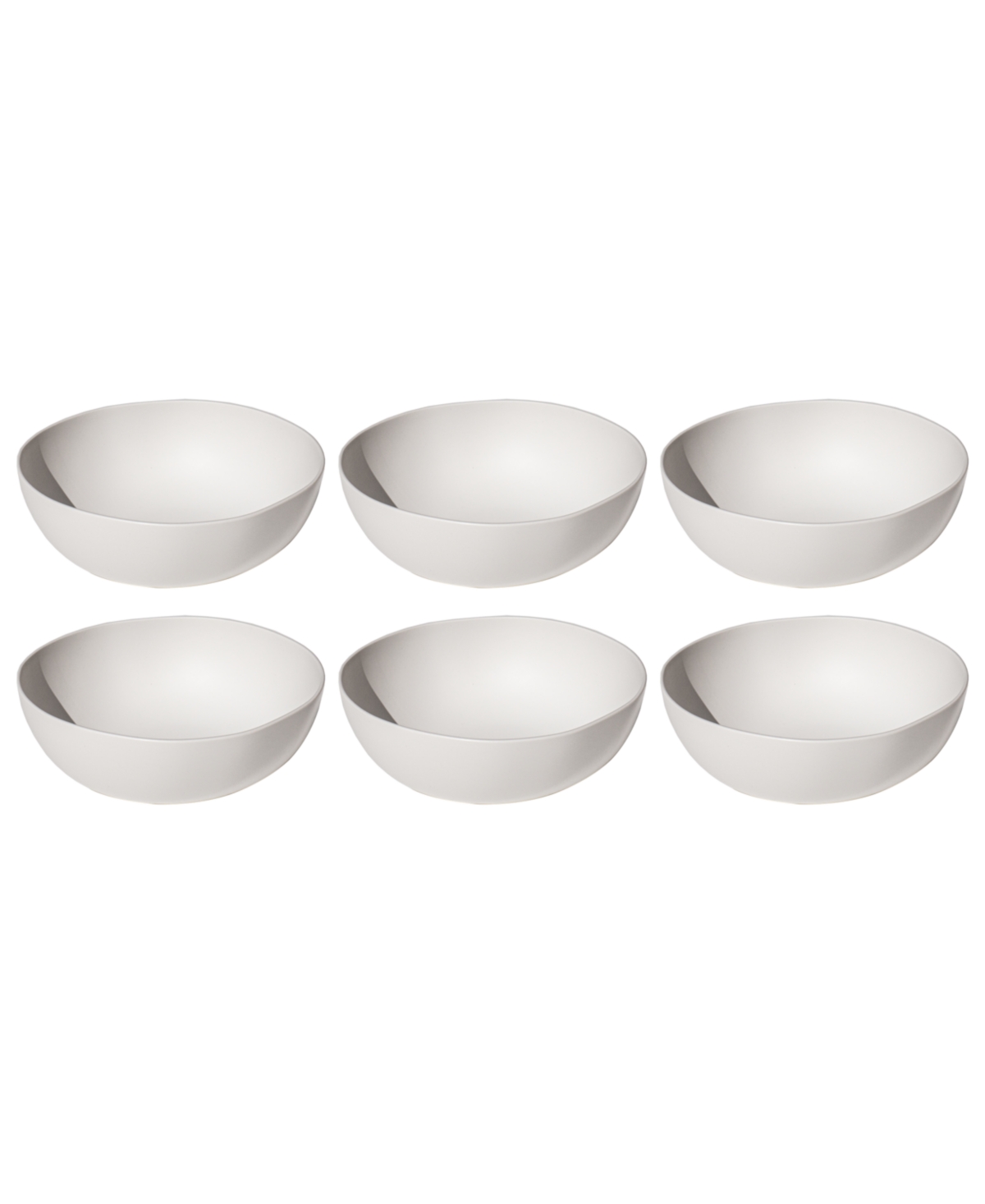 Natureone Craft 7.1" Coupe Bowls Soft Matte Finish 37 oz, Set of 6, Service for 6 - White