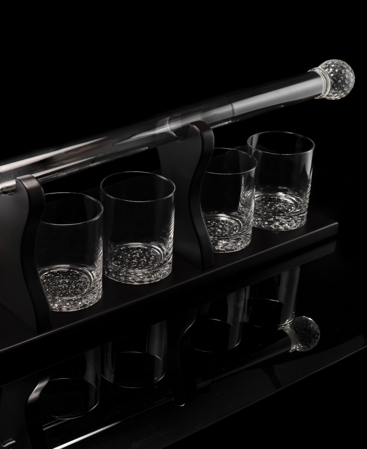 The Wine Savant Golf Club Whiskey Decanter And Liquor Glasses, Set Of 5 In Clear