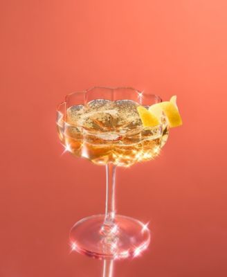 The Wine Savant Martini-Gläser Ohne Stiel – 2er Set, Matt Silber Mit Strass, 297 Ml