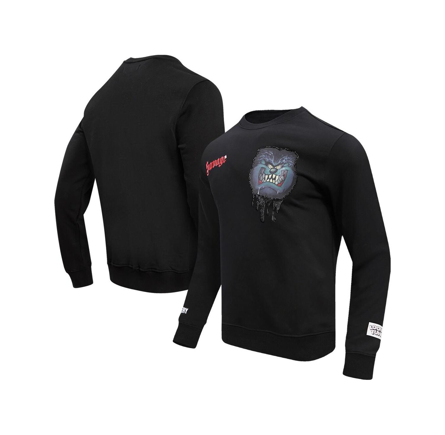 Men's and Women's Black Looney Tunes Taz Savage Horror Pullover Sweatshirt