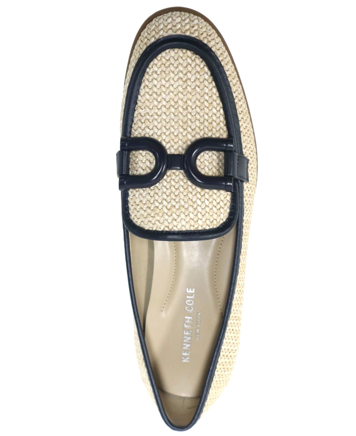 Shop Kenneth Cole New York Women's Linda Bit Raffia Loafers In Natural,navy