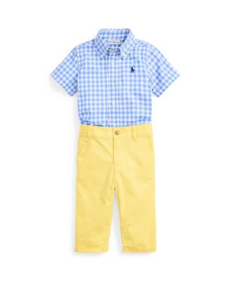 Polo Ralph Lauren Baby Boys Cotton Shirt and Flex Abrasion Pants Set Macy s