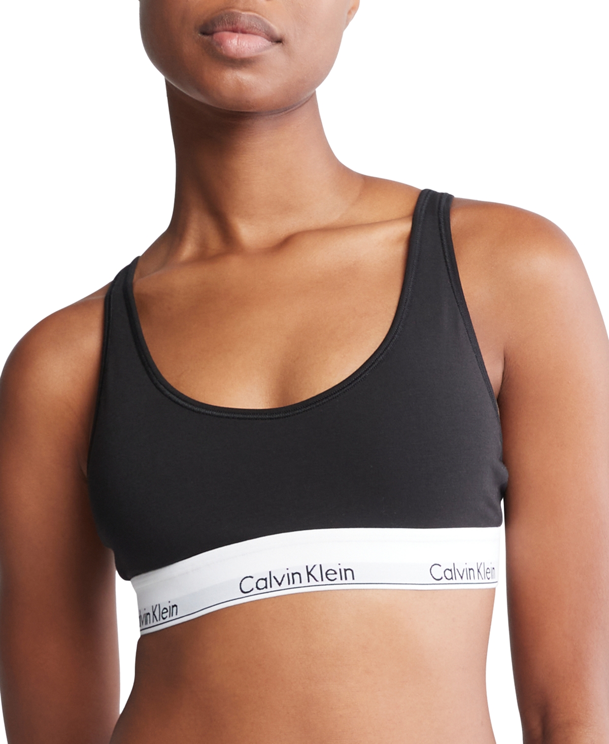 Shop Calvin Klein Women's Modern Cotton Lightly Lined Bralette Qf7586 In Black