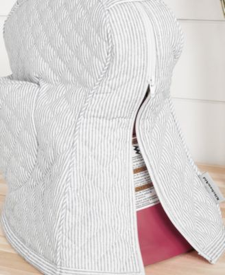 Fitted Tilt-Head Ticking Stripe Stand Mixer Cover with Storage Pocket Quilted, 14.37" x 18" x 10"