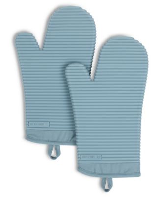 Ribbed Soft Silicone Oven Mitt 2-Pack Set, 7.5" x 13"