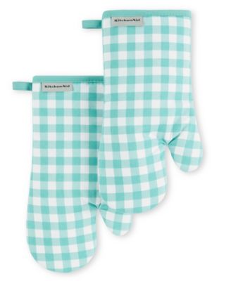 Gingham Oven Mitt 2-Pack Set, 7" x 13"