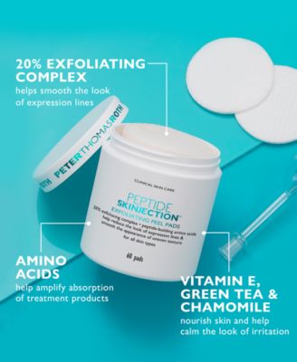 Peptide Skinjection Exfoliating Peel Pads, 60 pads