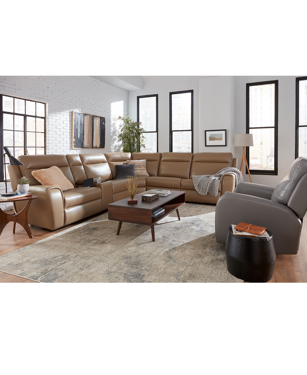 MACY'S CLOSEOUT! SHEELER FAUX-LEATHER POWER RECLINER 