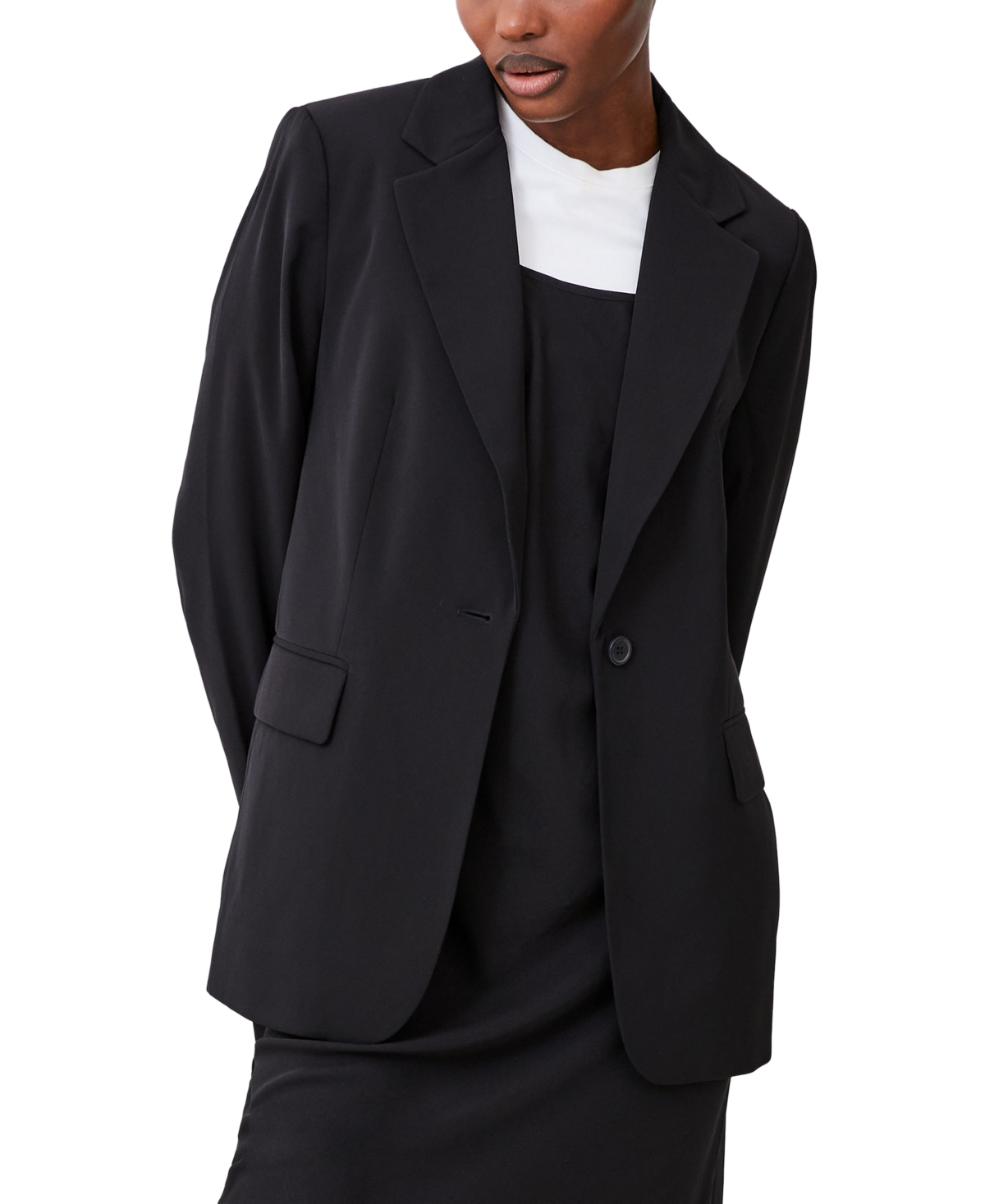 French Connection Women's Harry One-button Suiting Blazer In Black