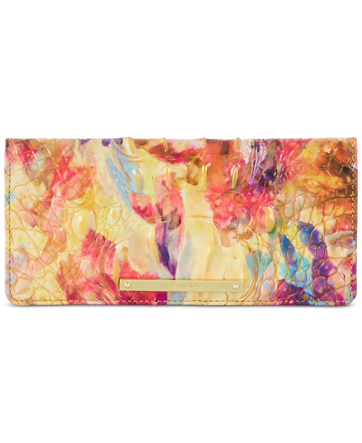 Shop Brahmin Ady Melbourne Embossed Leather Wallet In Happy Hour
