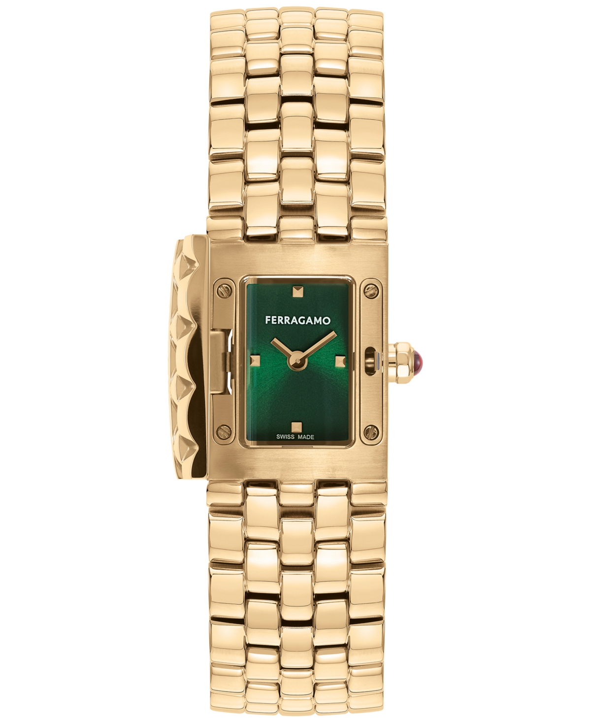 Women's Swiss Gold Ion Stainless Steel Bracelet Watch 19x30mm - Gold