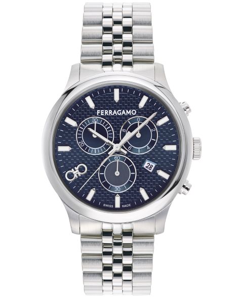 Мужские часы Ferragamo Salvatore Swiss Chronograph Stainless Steel Bracelet Watch 42mm