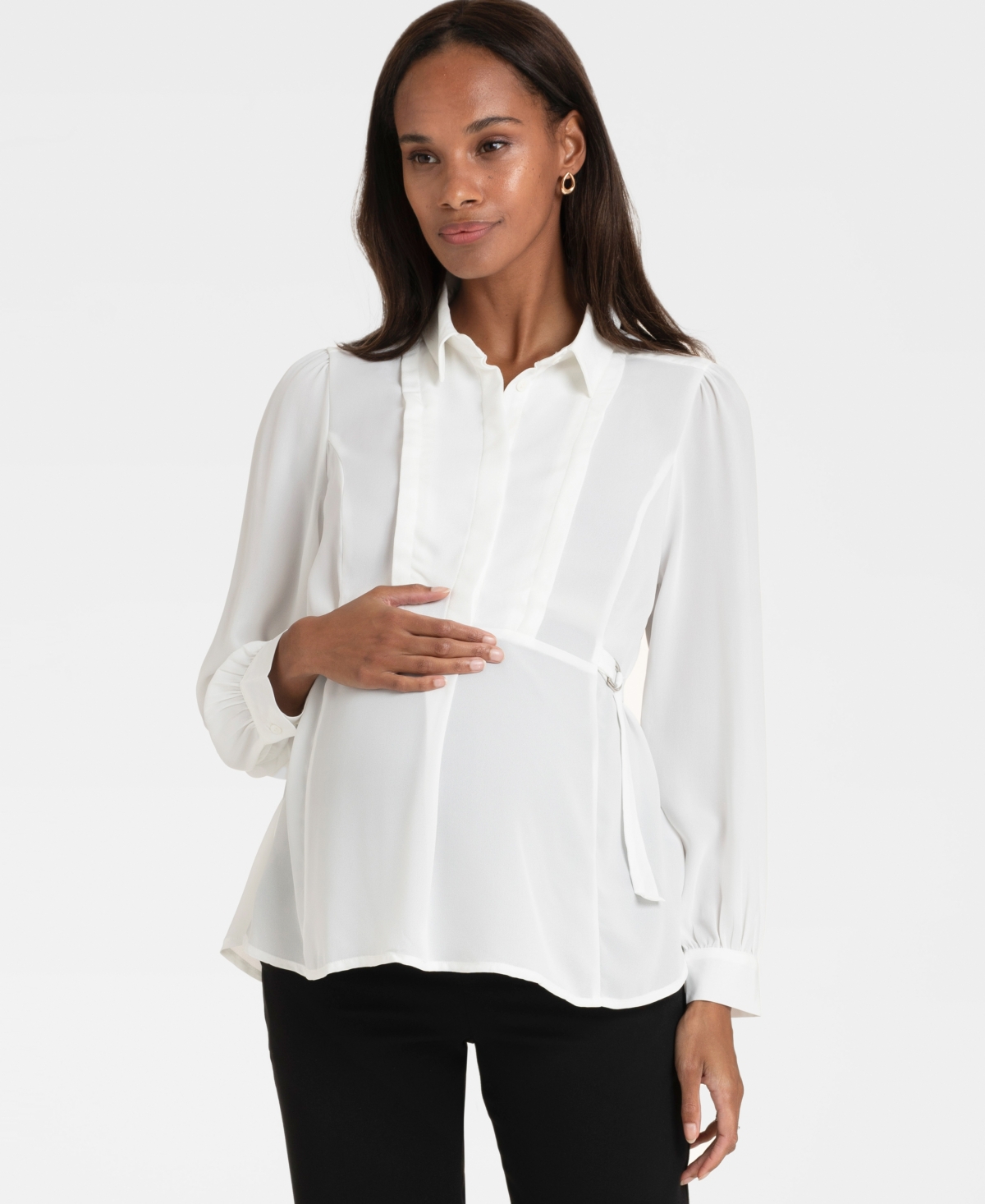 Seraphine Women's Maternity, Nursing And Pumping Blouse In Ivory