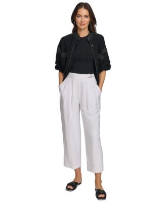 DKNY - Women's Belted Pleated Pants