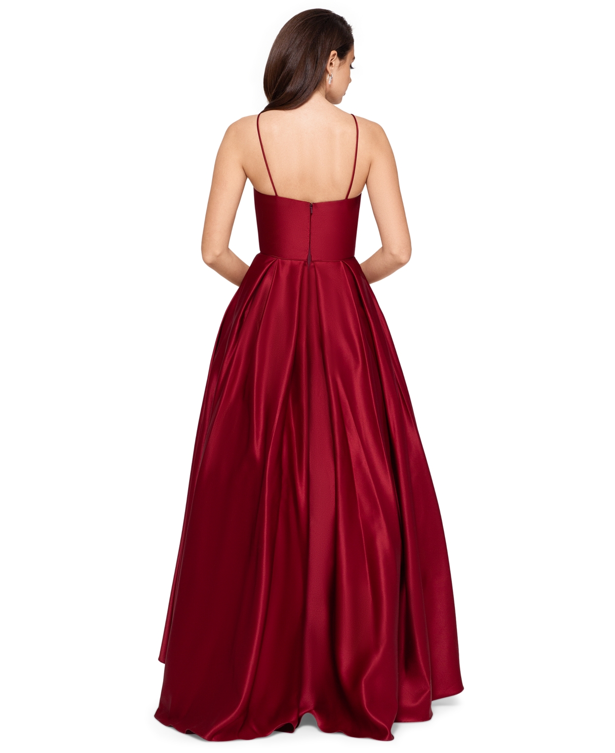 Shop Betsy & Adam Petite Satin Ball Gown In Red