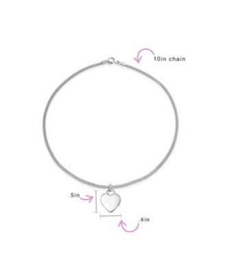 Блестящие ювелирные изделия Крошечный минималистичный браслет ABC Heart Initial Anklet Браслет на щиколотку из стерлингового серебра 9-10 дюймов