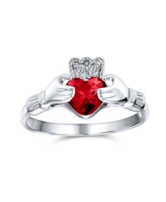 Sorority Sister BFF Celtic Irish Friendship Promise CZ Cubic Zirconia Crown Heart Claddagh Ring.925 Sterling Silver