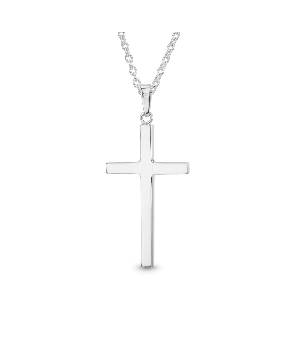Bling Jewelry Medium Plain Simple Basic Religious Jesus Cross Pendant Necklace For Women Solid Sterling Silver