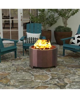 Aries Portable Steel Smokeless Wood Burning Outdoor Firepit with Waterproof Cover